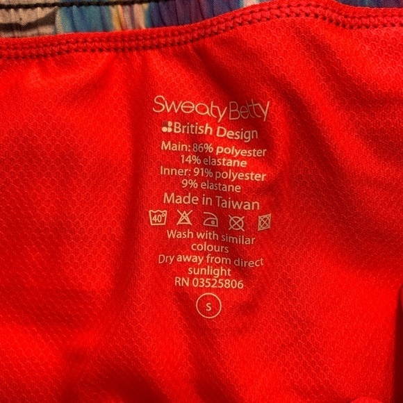 Sweaty Betty Iridescent rainbow swirl shorts small F312 - Picture 9 of 11